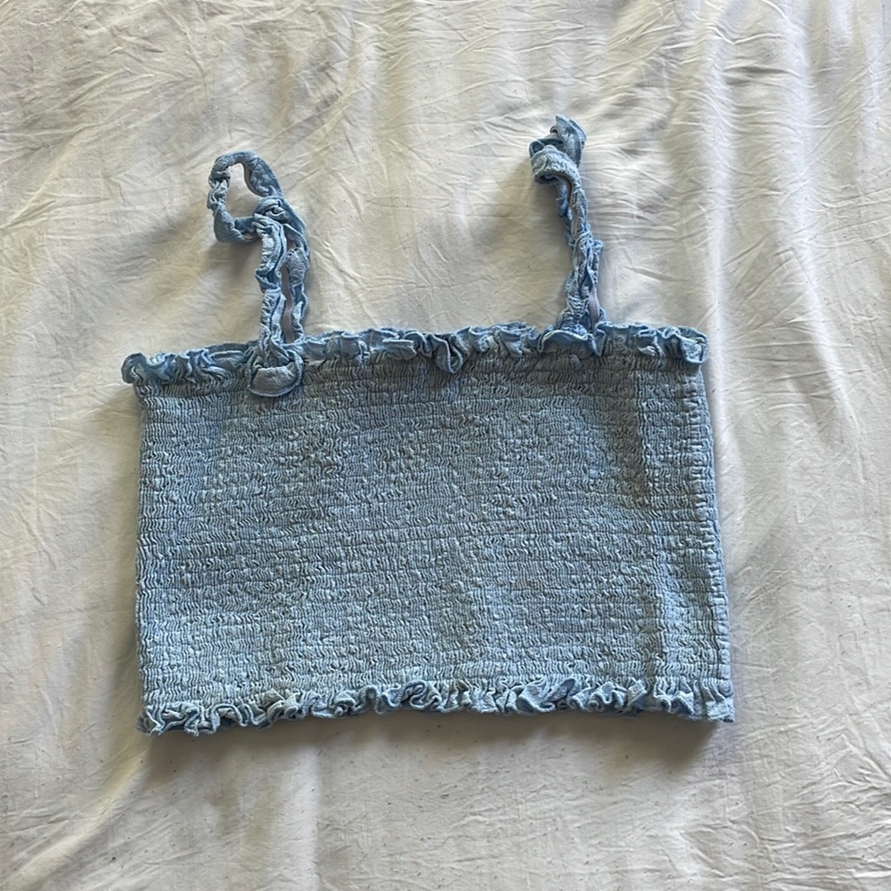 Blue crop top